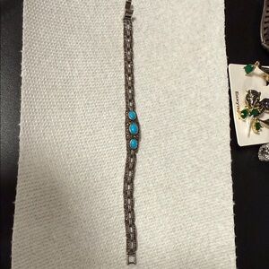 Sterling Silver Bracelet with Turquoise Stones